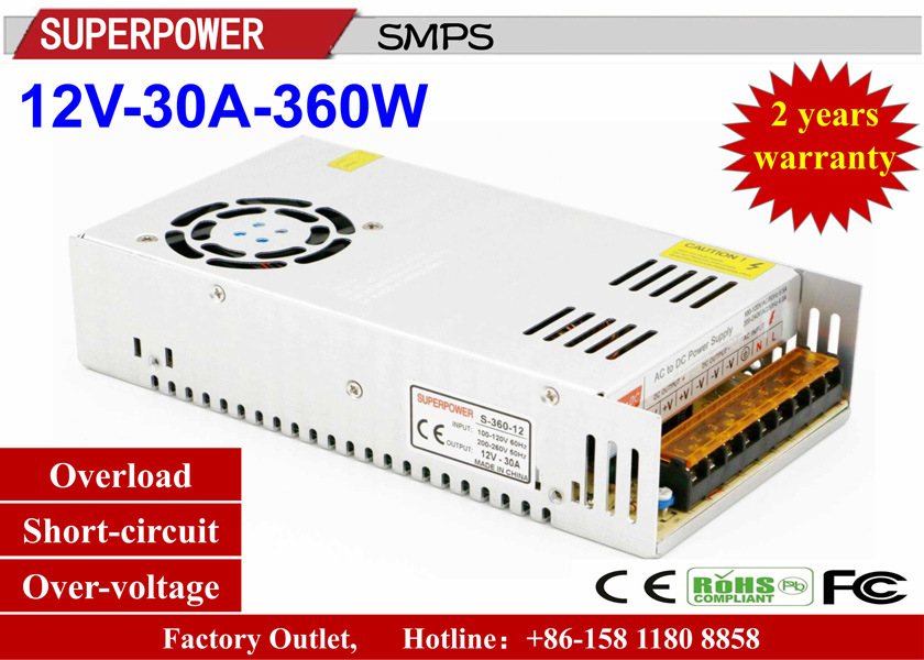 12V 30A 360W Security Monitoring Switching Power Supply