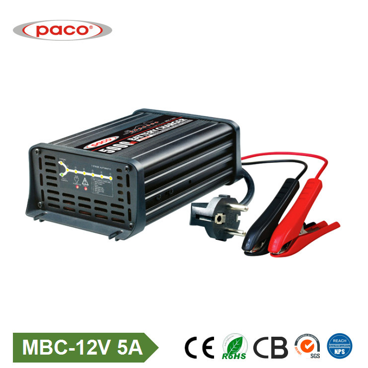 12V 5A Automatic Lead Acid External Car 7-Stage Battery Charger
