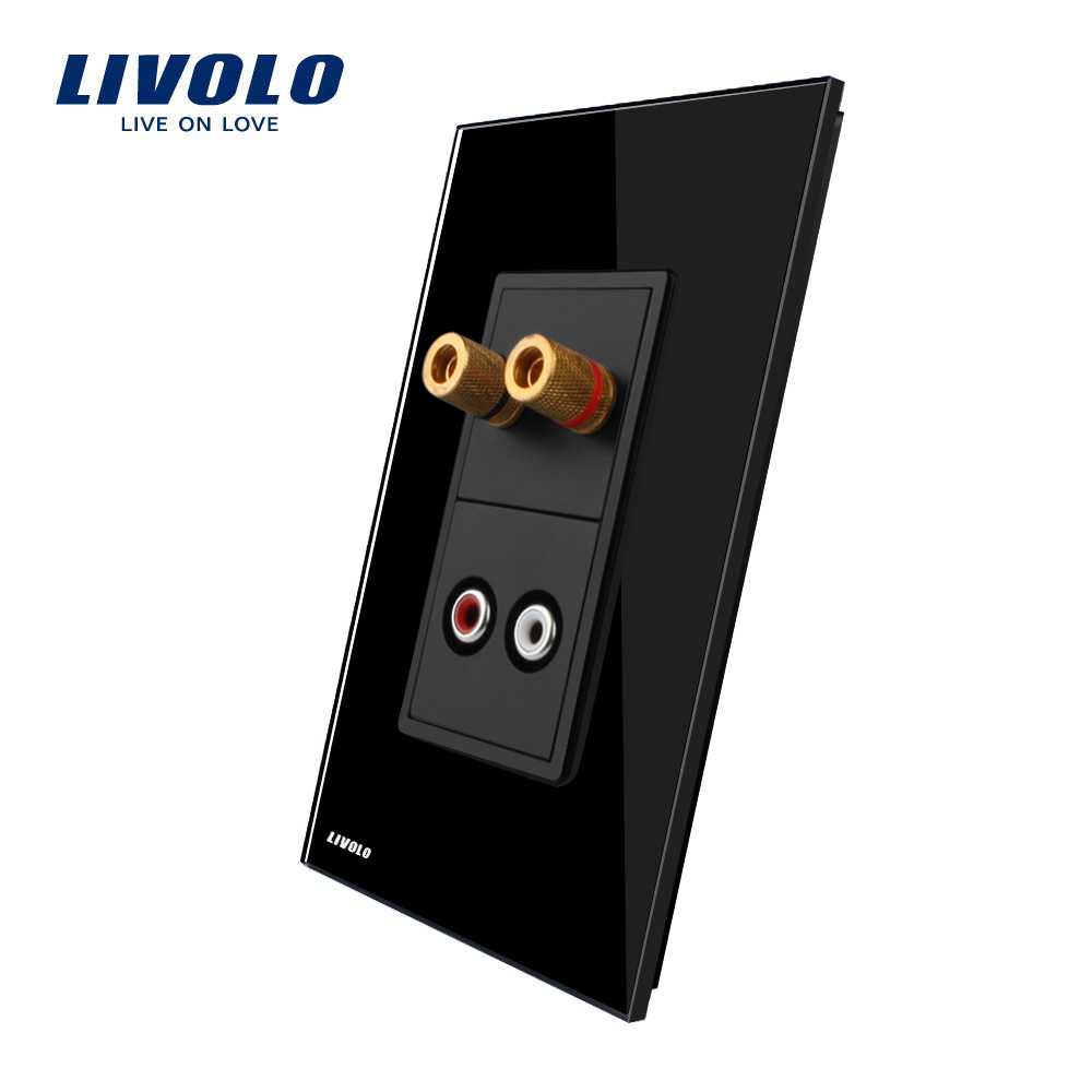 Livolo Us/Au Standard Audio&Sound/Acoustics Socket with Glass Panel Vl-C591aad-12
