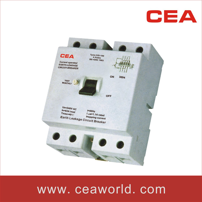 Cei-100 4p Earth Leakage Circuit Breaker (FI-100 4P)