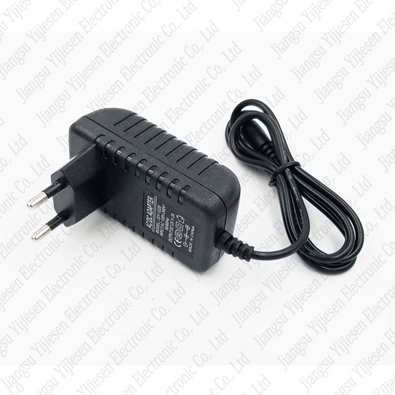 EU Plug AC/DC LED Power Supply Cord Adapter Charger 12V 1A