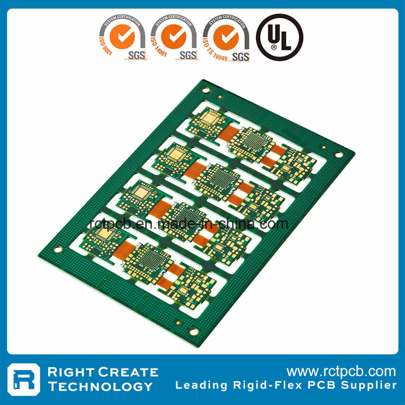 8 Layer HDI Rigid Flex PCB with Enig