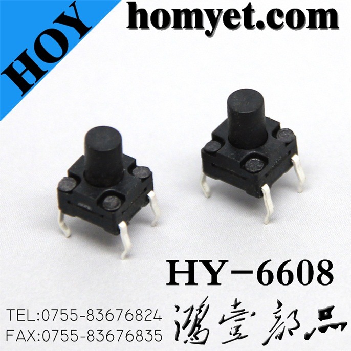 6*6*5mm Waterproof Tact Switch with 4pin DIP Type (HY-6608)