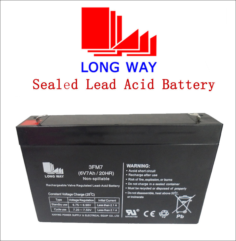 Sealed Rechargeable Lead-Acid Battery 6V7ah/20hr
