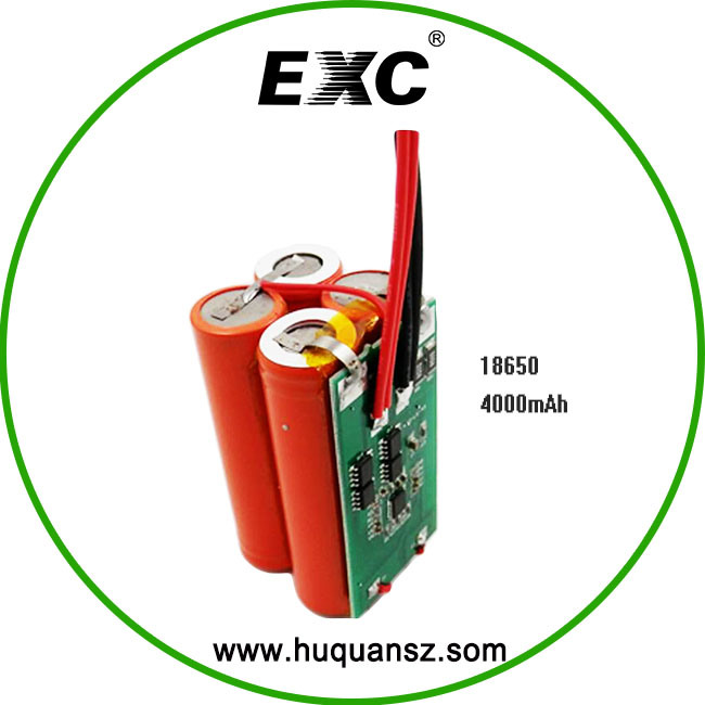 Hot Sales Exc18650 4000mAh 3.7V Li-ion Battery Pack