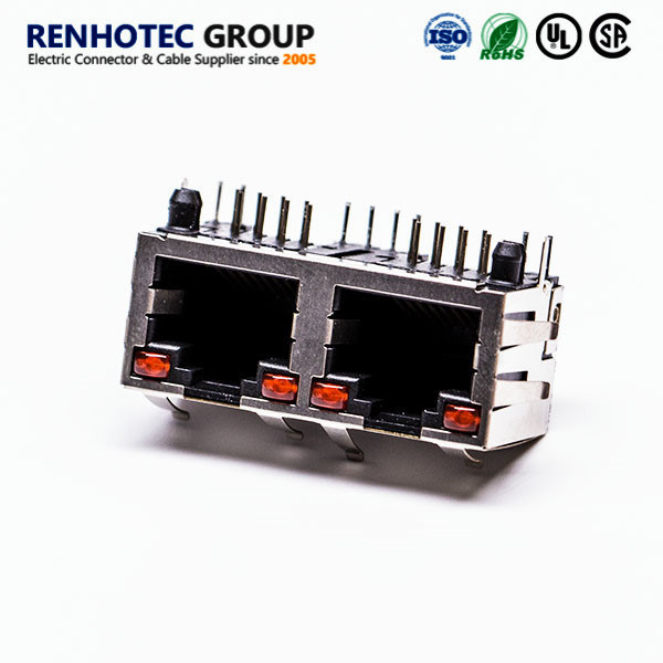 RJ45 Coupler Panel Mount with Shield and LED
