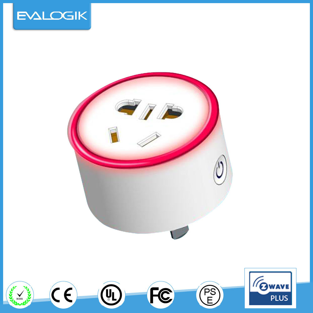 Red Circular Smart Z-Wave Plug with Energy Meter