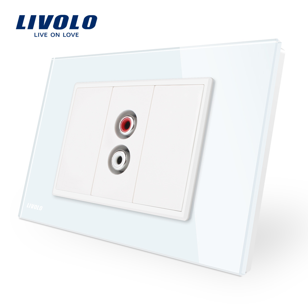 Livolo One Gang Audio Glass Panel Wall Power Socket Vl-C91ad-11