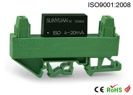 DIN3 ISO 4-20mA Rail Loop Powered 4-20mA Isolator /Transmitter