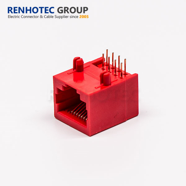 Red Colour CAT6 RJ45 Ethernet Panel Mount Connector