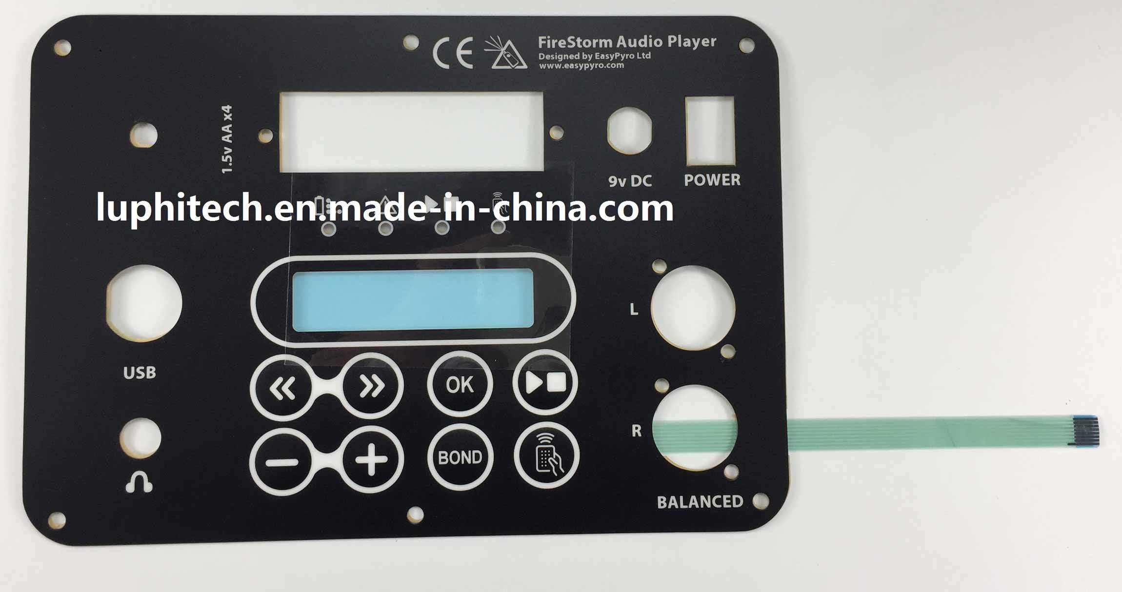 OEM Industrial LED Indicator Equipment Membrane Switch with Dome Enbossed Buttons