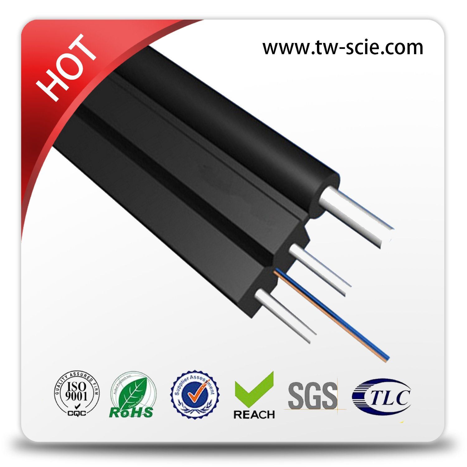 1 or 2 Core Aerial Self-Suporting FTTH Drop Optical Fiber Cable