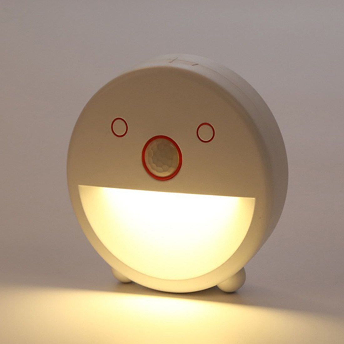 Smiling Face LED Sensor Infrared Environment Protect Night Light