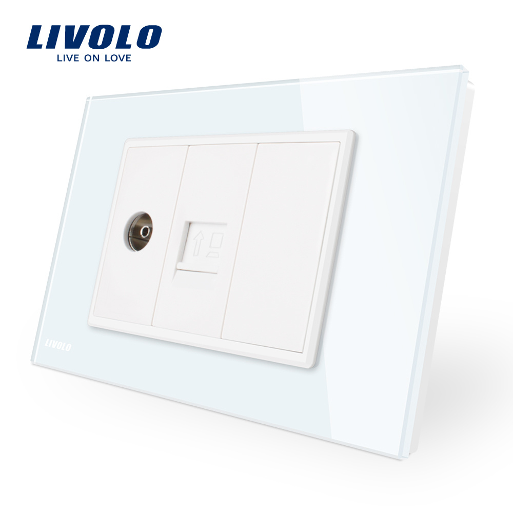 Livolo New Arrival Outlet TV & Computer Socket Powerpoints Vl-C91V1c-11