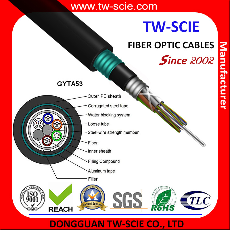 48core- for Direct-Burial Double Armour Fiber Cable GYTA53