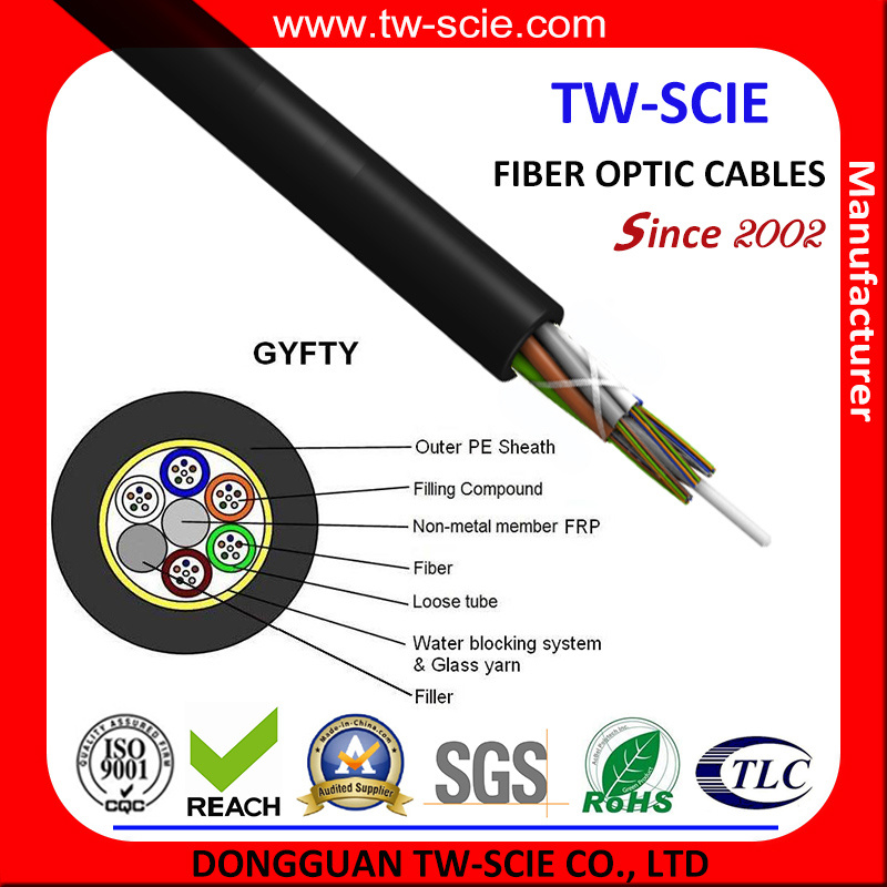 GYFTY 48 Core G652D FRP Outdoor Fiber Optic Cable Singlemode