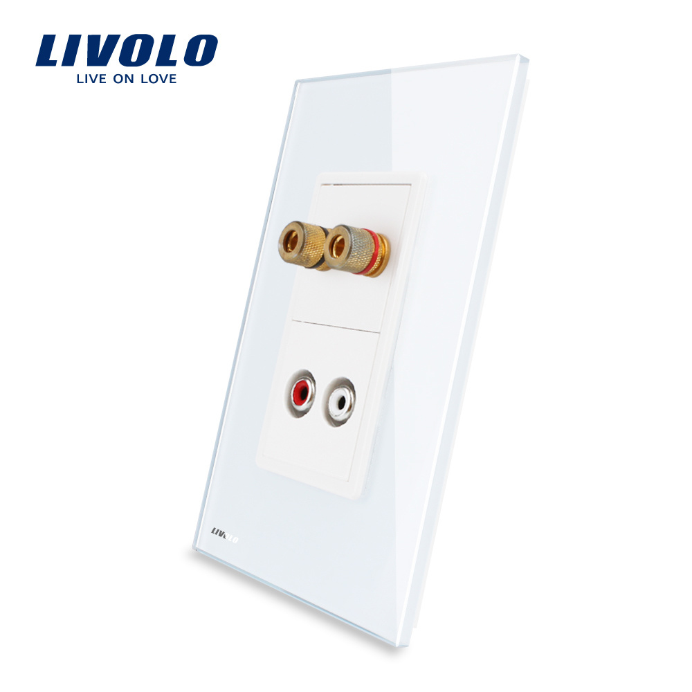 Livolo Us/Au Standard Audio&Sound/Acoustics Socket with Glass Panel Vl-C591aad-11