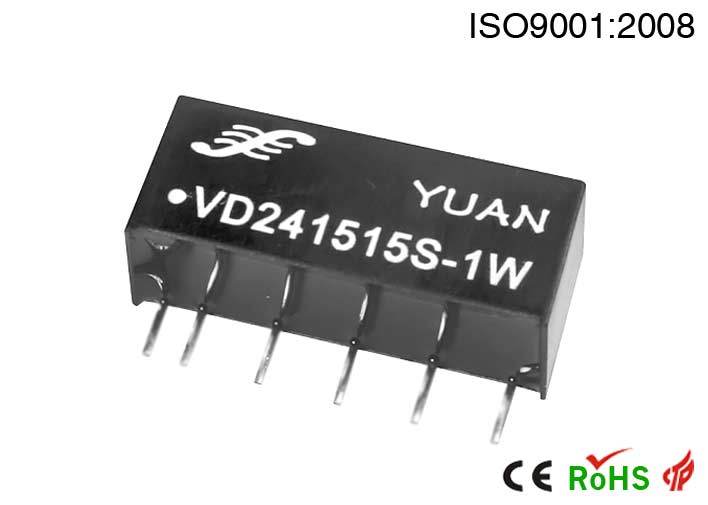 Rated 1W, 2W Output DC DC Converter IC Fixed Input, Regulated Single Separate Output Dual Output Converter