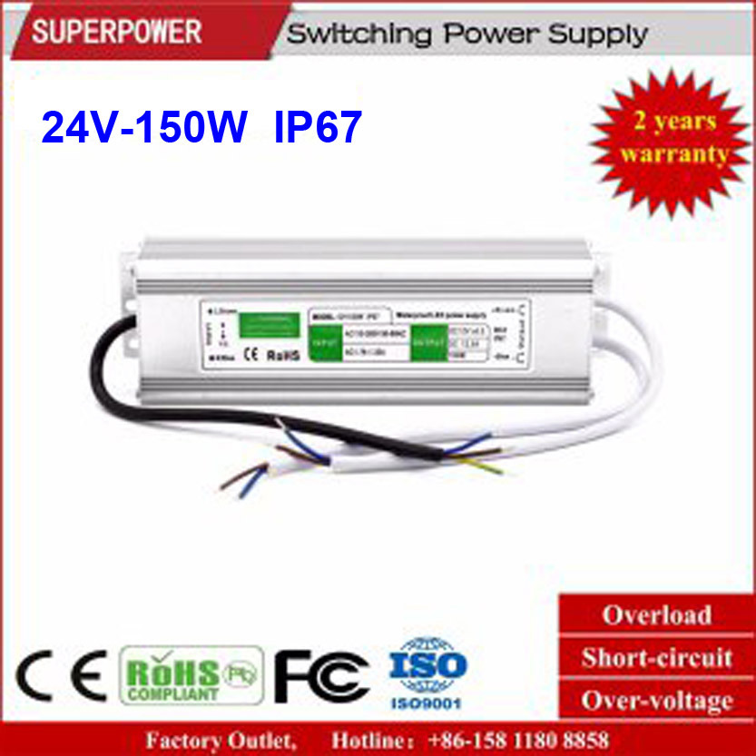 Constant Voltage 24V 150W LED Waterproof Switching Power Supply IP67