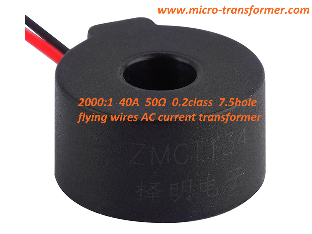 Flying Wires Current Transformer 2000: 1 40A 50ohm 0.2class 7.5hole (ZMCT134)