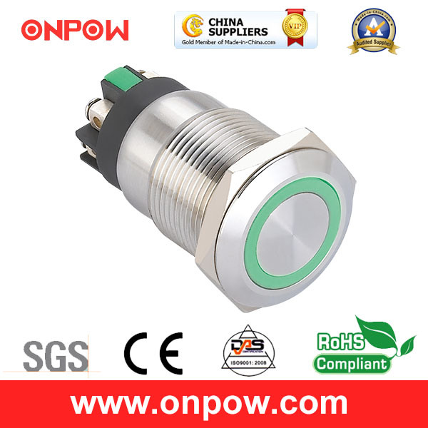 Onpow 19mm Push Button Switch (LAS1GQ-11E/L/B/12V/S, CE, CCC, RoHS)