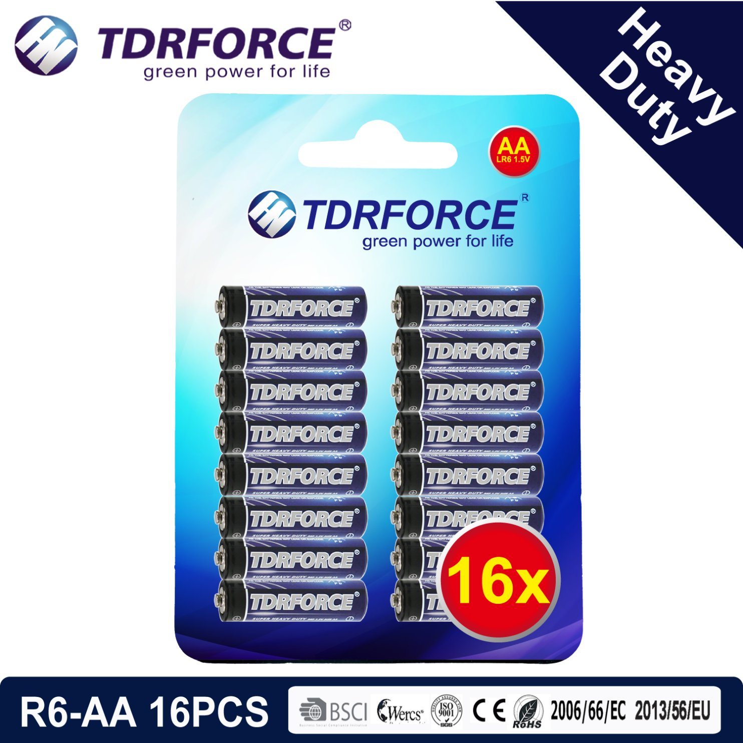 1.5V China Factory Zinc Carbon Battery Wholesale Price (R6-AA 16PCS)