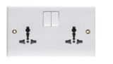 13A Switched Multi Socket, 2gang Double Pole, Universal Wall Socket