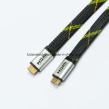 Metal Connector Flat HDMI Cable with Braid