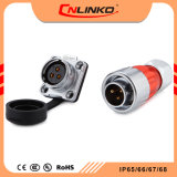 Cnlinko Copper Alloy Gold-Plated Circular Connector 3 Pin IP65/IP67 Waterproof Power Connector Underwater Solid Quality