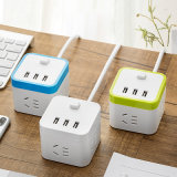 3 USB Vertical Smart Vertical Cube Electrical 3-Pin Plug Socket with 3 Way