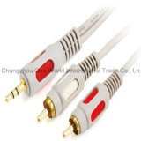 3.5mm Stereo Plug - 2 RCA Plugs Cable