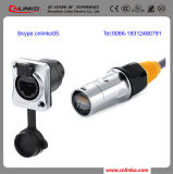Dust and Water Resistand According IP65 Ethercon CAT6 RJ45 Connector for Signal