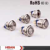 TUV UL RoHS 25mm Three Color LED Latching Stainless Steel Push Button Switch