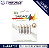 1.2V (HR03-AAA 700mAh) Rechargeable Low Self Discharge Nickel Metal Hydride China Fatory Battery