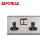 Stainless Steel 13A Double Universal Wall Socket