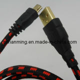 Gold USB Cable Mini USB with Braided Fabric