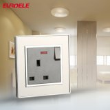 Britished Standard Brushed Stainless Steel Switched 13A Socket