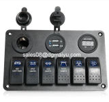 6 Gang Rocker Switch Panel/Cigarette Socket/USB Charger Panel for Marine/Boat