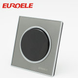 Grey Plate Black Button 16A/250V Round Wall Switch