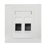86 Type Dual Port Ethernet Network Cat5e CAT6 Wall Faceplate