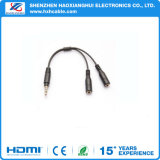 Microphone Headset Cable 3.5mm Male to 3.5mm 2female Aux Cable