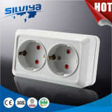 2 Gang Germen Wall Socket with Childeren Protection for Ungrounding