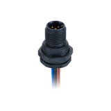 Nmea 2000 M12 5pin Male Panel Mount Socket Plastic Screw Waterproof Connector with Wires
