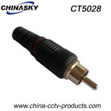 CCTV Male RCA Solderless Connector with Plastic Boot (CT5028)