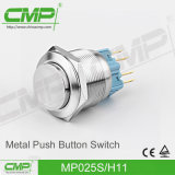 Vandal Resistant Momentary Push Button Switch (25mm, Flat Head, 1no1nc)