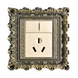 Brass Wall Power Switch Socket with Antique Patterns