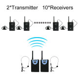 Wtg02 Wireless Tour Guide System 2 Transmitters +10 Receivers