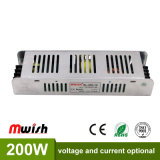 High Efficiency 200W 12V Slim Indoor AC/DC LED Power Driver for Light Box