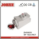 IP67 4p 16A Socket with Switches and Mechanical Interlock