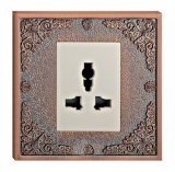 BS Standard Brass Wall Power Socket with Patterns